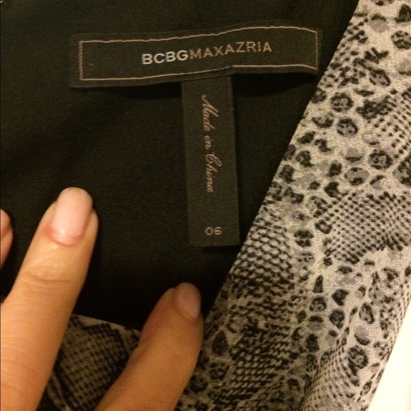 BCBGMaxazria Sienna High Low Dress in Black White - Picture 4 of 4